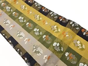 金通し撫子模様織出し名古屋帯